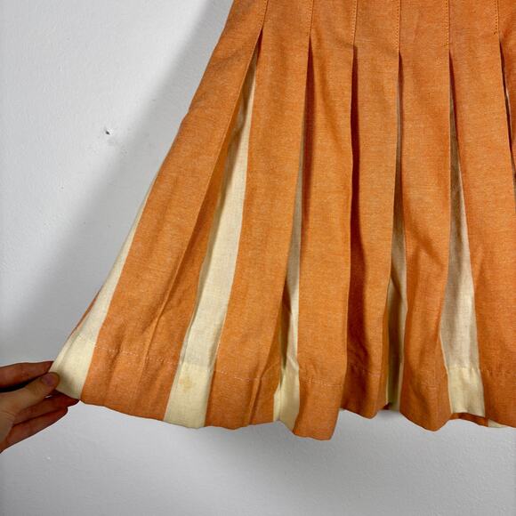 Vintage 1960s Wool Pleated Mini Skirt Century of Boston Salmon Pink Beige - Picture 7 of 16